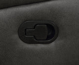 Center console with lift-top storage on Lawrence reclining sofa