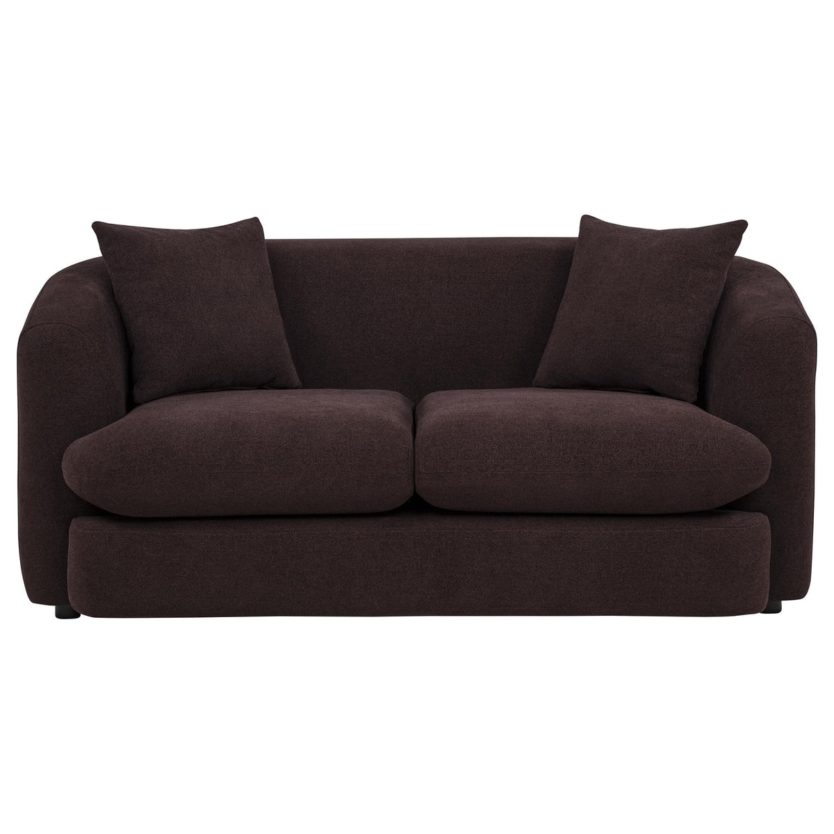 Delroy 2-Seat Stationary Loveseat in Aubergine Polyester Upholstery — product image 2
