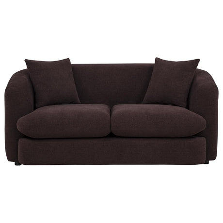 Delroy 2-Seat Stationary Loveseat in Aubergine Polyester Upholstery — product image 2
