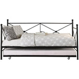 Jones Black Metal Daybed with Trundle side angle