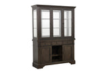 Reid Neutral Fabric Rectangular Dining Room Set room view
