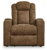 Wolfridge Brindle Faux Leather Power Recliner front angle