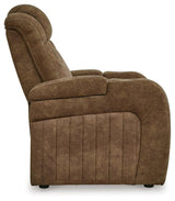 Wolfridge Brindle Faux Leather Power Recliner armrest detail