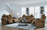 Wolfridge Brindle Reclining Sofa, Loveseat, and Recliner Set front view