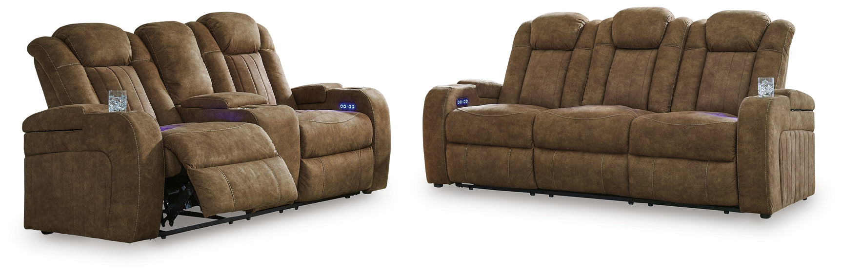 Loveseat side view with reclining position
