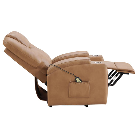 Armstrong recliner in reclined position with massage