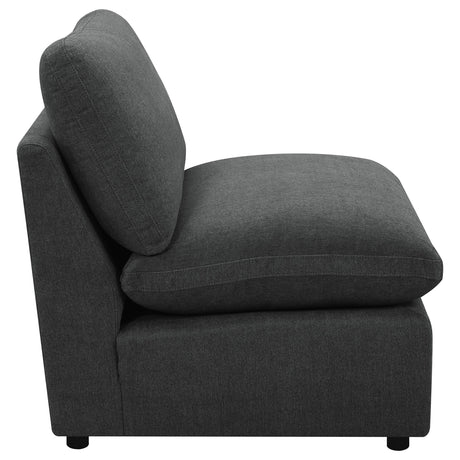 Detail of pillow filling and upholstery