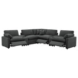 Collins sectional power recliner close-up, side view