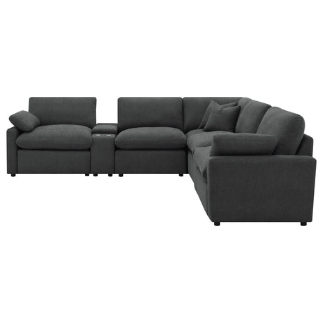 Collins sectional reclining portion showing wall-hugger mechanism