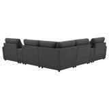 Collins 7-piece sectional layout with modular pieces in dark grey