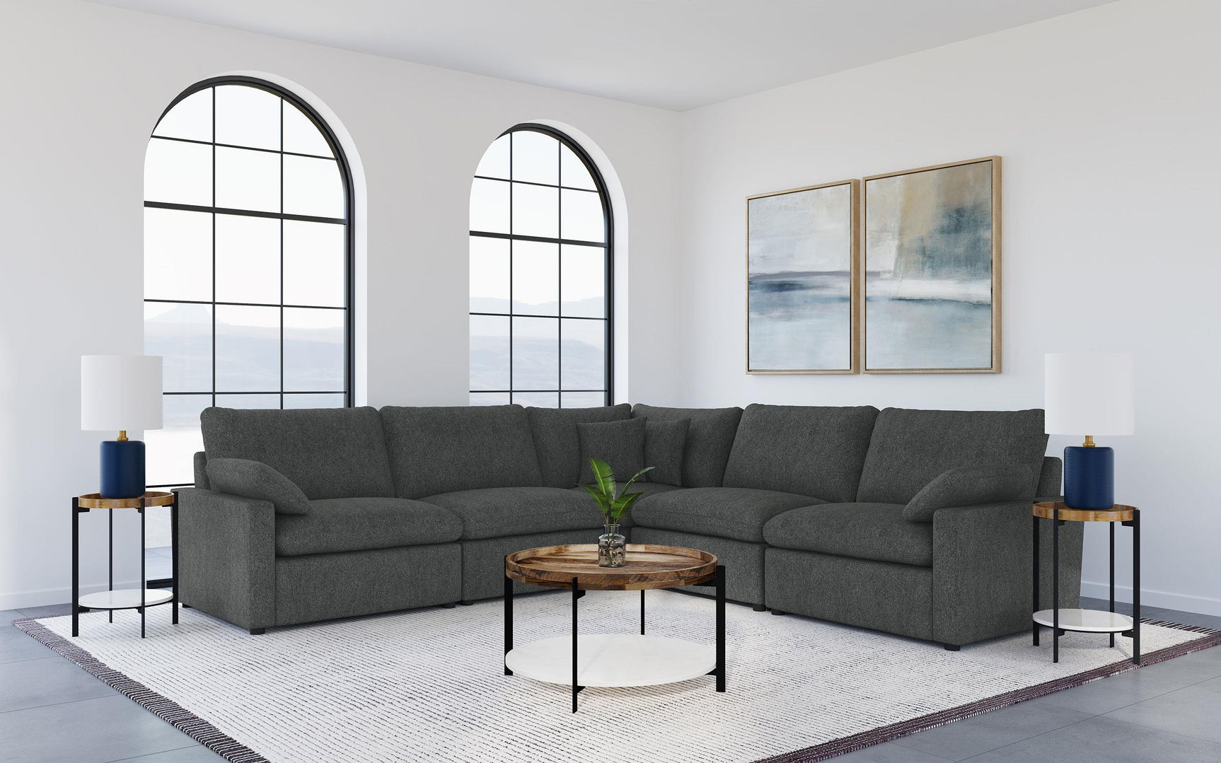 Collins sectional power recliner seat detail