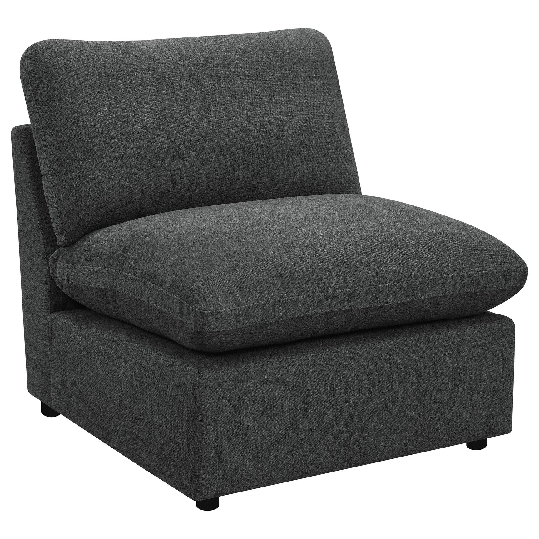 Close-up of dark grey fabric upholstery