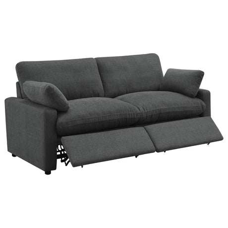 Collins Power Loveseat side angle showing reclined seat