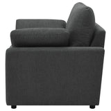 Close-up of fabric upholstery on Collins recliner