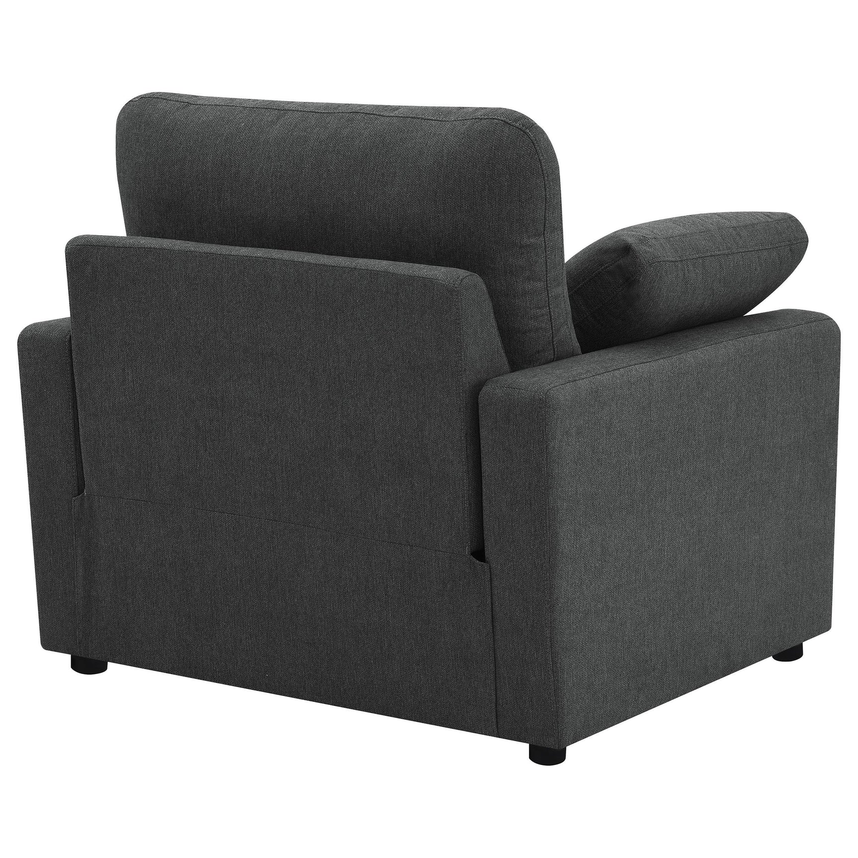Detailed view of recliner armrest