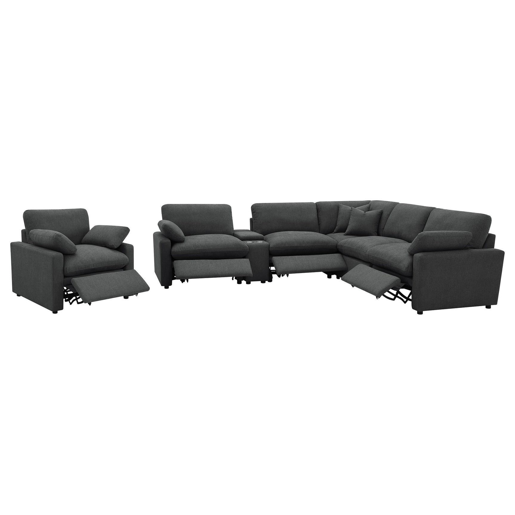 Recliner footrest extended