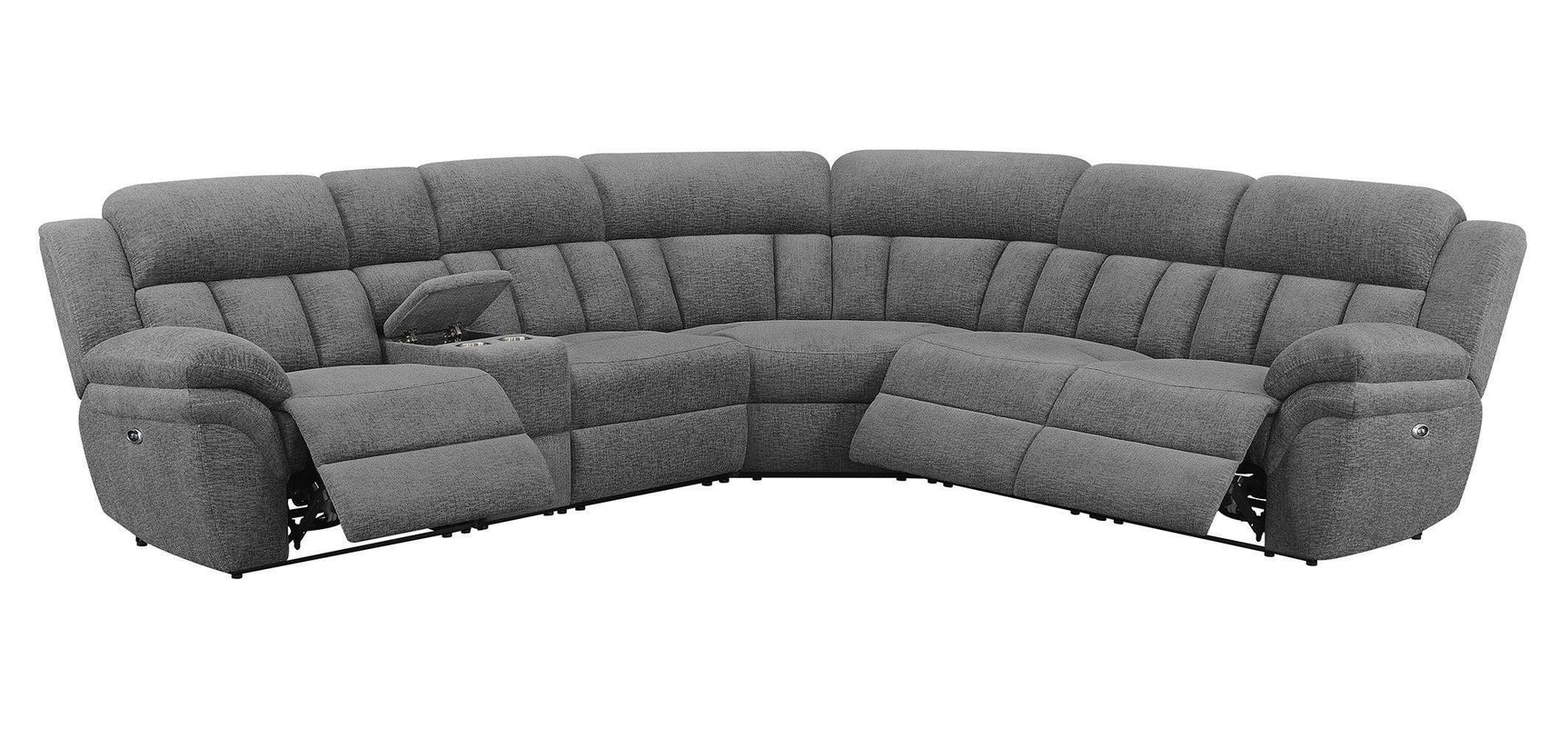 Bahrain 6-Piece Upholstered Motion Sectional Charcoal - Ella Furniture