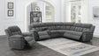 Bahrain 6-Piece Upholstered Motion Sectional Charcoal - Ella Furniture
