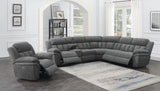 Bahrain 6-Piece Upholstered Motion Sectional Charcoal - Ella Furniture