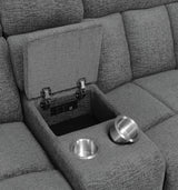 Bahrain 6-Piece Upholstered Motion Sectional Charcoal - Ella Furniture