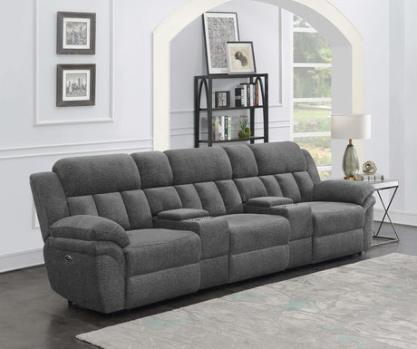 Bahrain Power 3-Seater Home Theater reclining sofa front angle