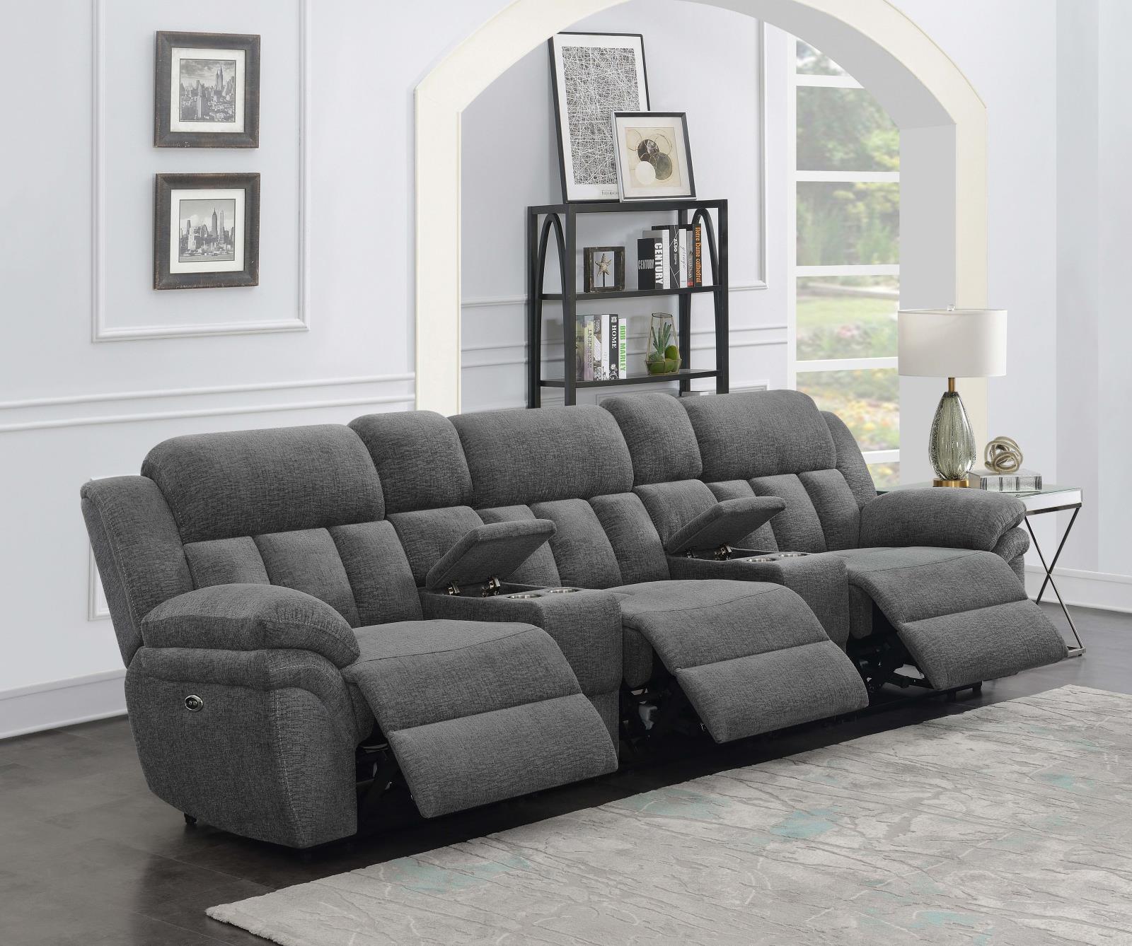 Bahrain Power 3-Seater Home Theater side view showing reclining feature
