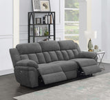 Bahrain Power Recliner Sofa charcoal side view