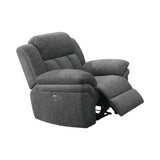 Close-up of armrest and upholstery on Bahrain Recliner