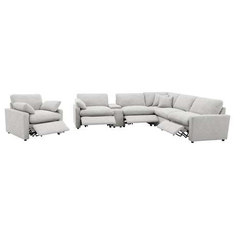 Collins sectional modular pieces arranged in living room setting