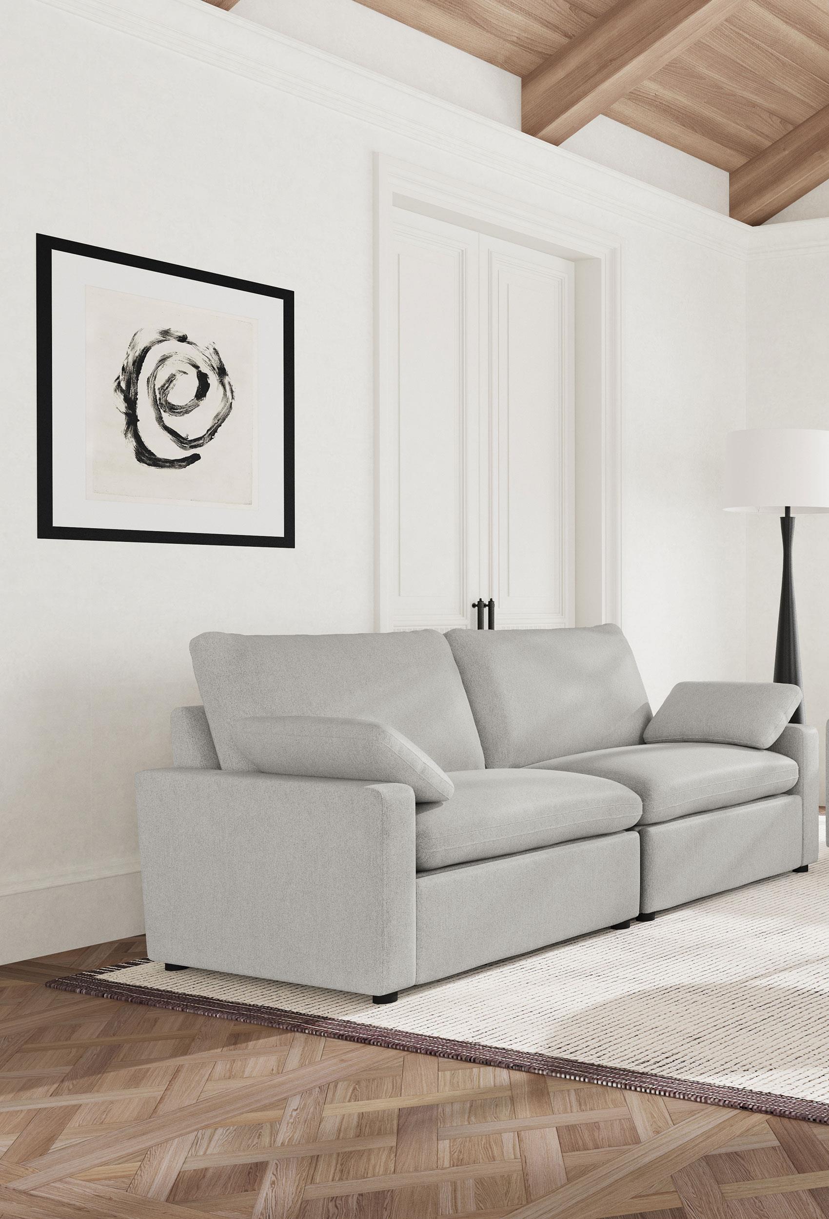 Side view of Collins Modular Power Reclining Loveseat in grey