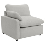 Back view of Collins Grey Modular Power Loveseat