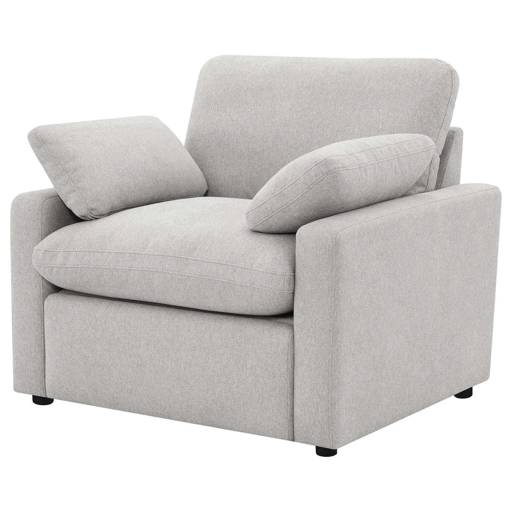 Close-up of chair fabric and cushioning
