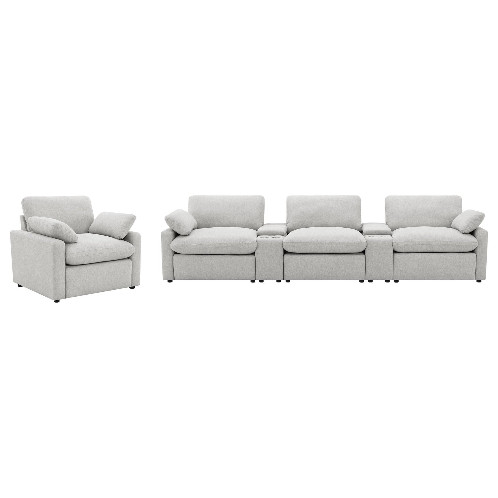 Rear view showing recliner support