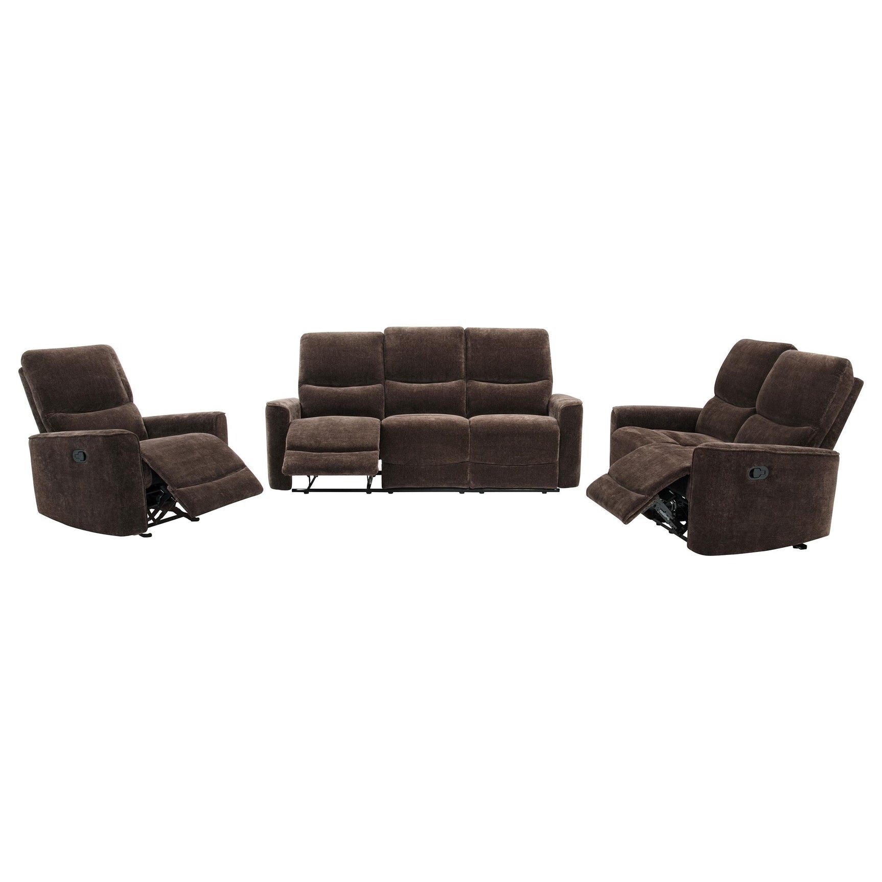 Navarro reclining sofa side angle showing tufted back