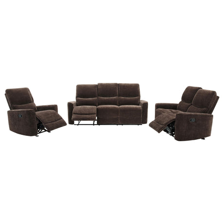 Navarro reclining sofa side angle showing tufted back