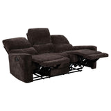 Navarro glider recliner angled view showing seat cushions