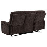Dark brown chenille fabric upholstery close-up