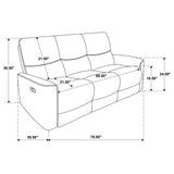 Navarro Chenille Upholstered Reclining Sofa Dark Brown