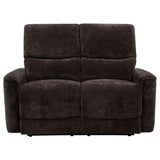 Manual recliner handle on Navarro chenille loveseat