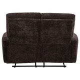 Durable wood and metal frame detail on Navarro loveseat