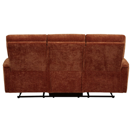Wood and metal frame structure underneath sofa cushions