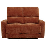 Closeup of chenille fabric texture on loveseat
