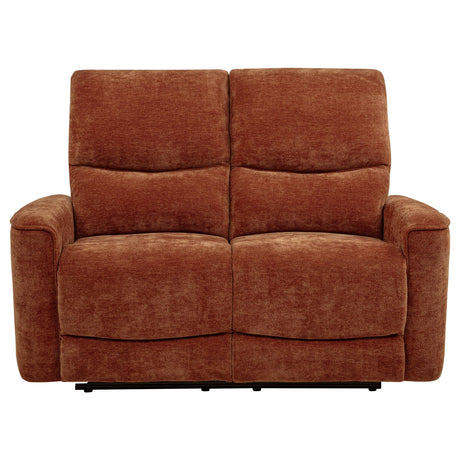 Closeup of chenille fabric texture on loveseat