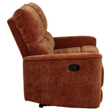 Armrest detail on Navarro chenille loveseat