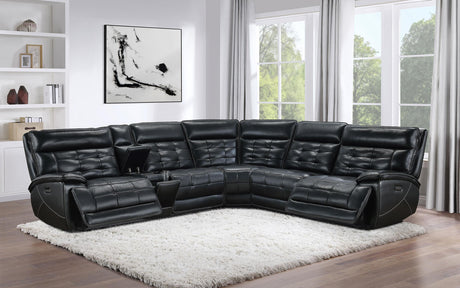 Console storage and cup holders on Hewitt sectional