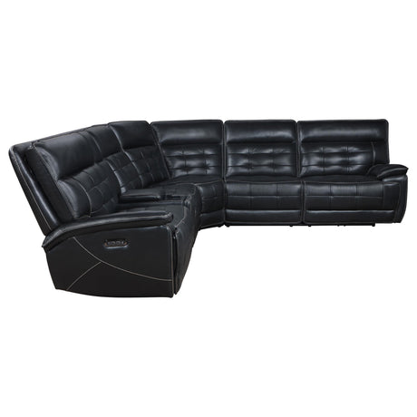 Sectional seating and tufted design close-up