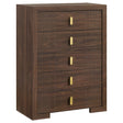 Etienne 5-Drawer Bedroom Chest of Drawers Walnut — product view