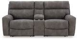 Right-arm facing power recliner frontal view