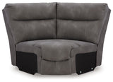 Next-Gen DuraPella Slate 5-Piece Power Reclining Sectional sofa, front view