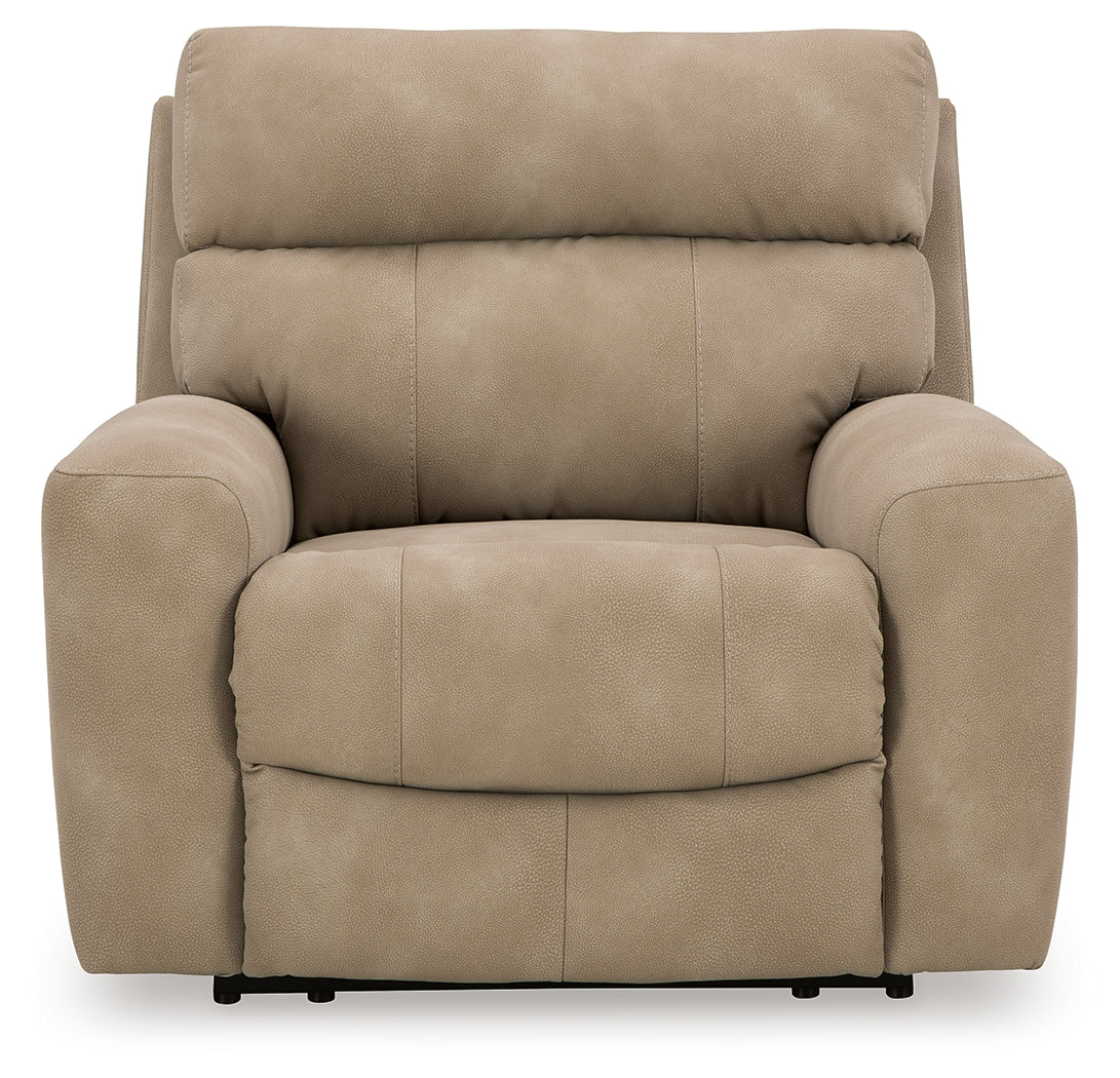 Head-on view while reclined